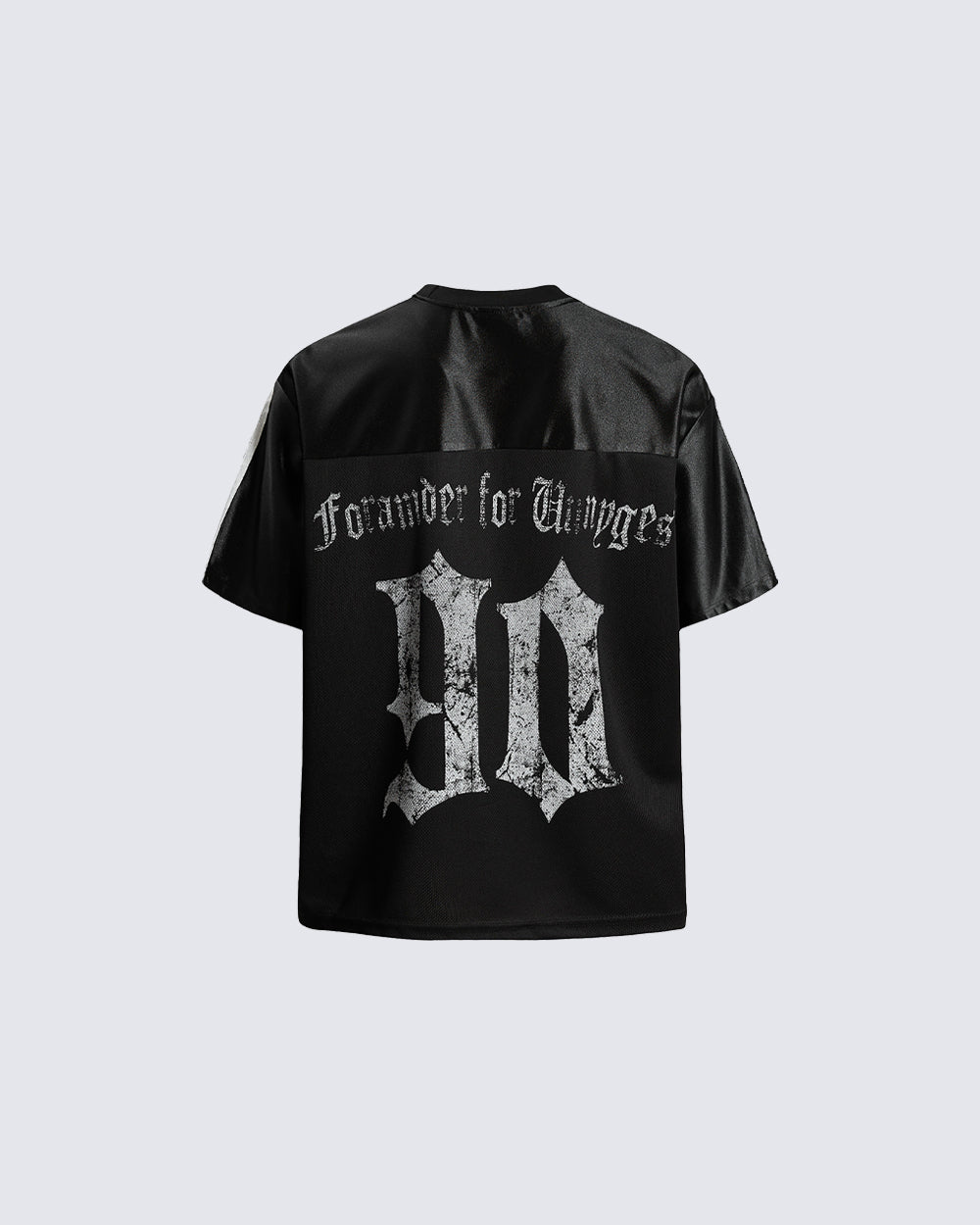 Black Gothic Letter Stripe Sport T-Shirt