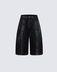 American-Style Distressed Denim Capri Pants