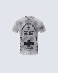 Vintage Fashion Niche Design Distressed T-Shirt