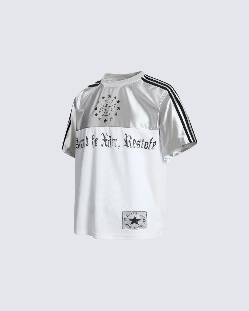 Black Gothic Letter Stripe Sport T-Shirt