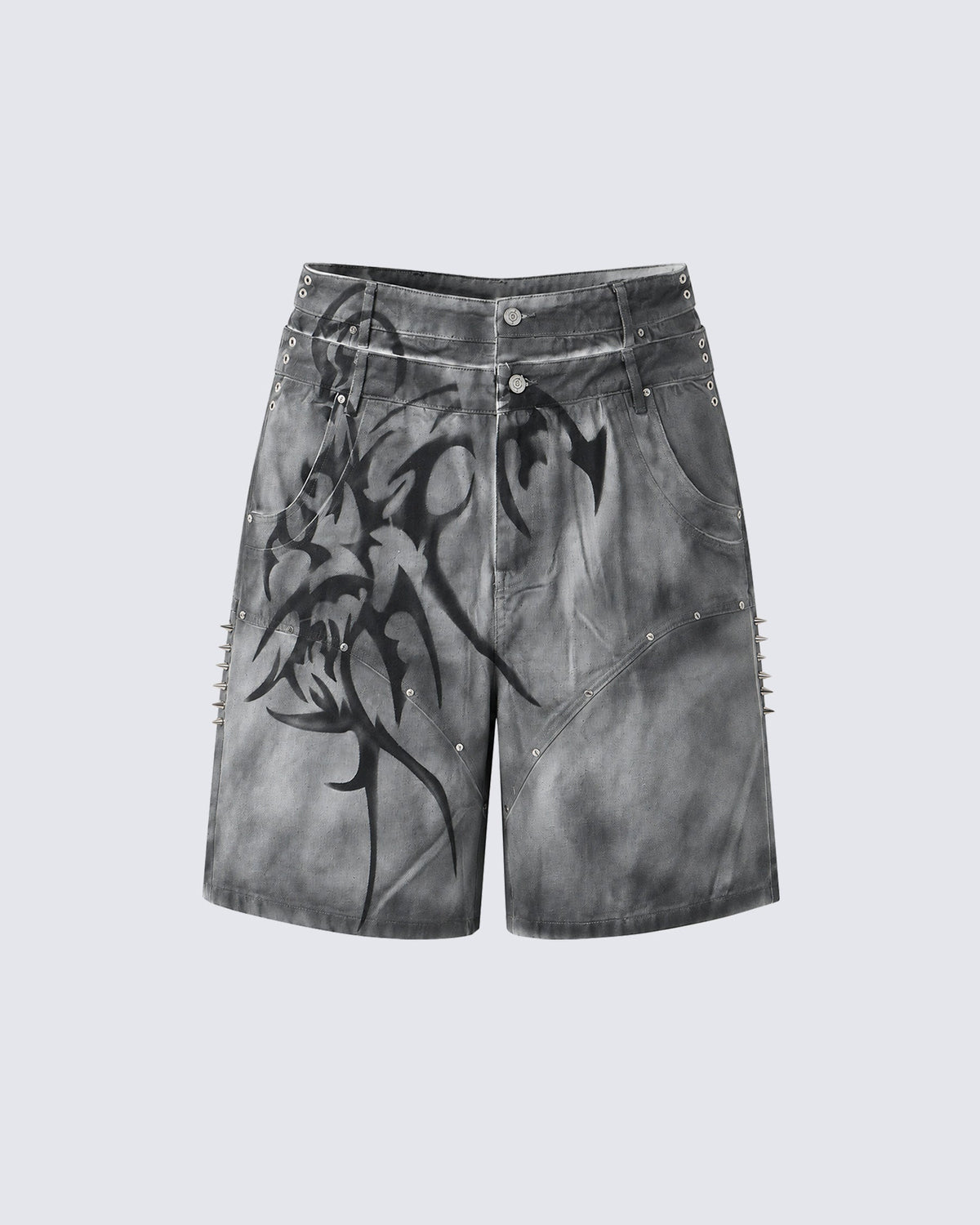 Vintage American Wash Spiked Denim Shorts