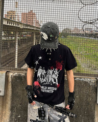 Vintage Graphic New Henley T-Shirt
