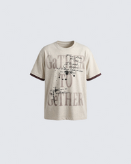 Vintage Washed Letter Print T-Shirt