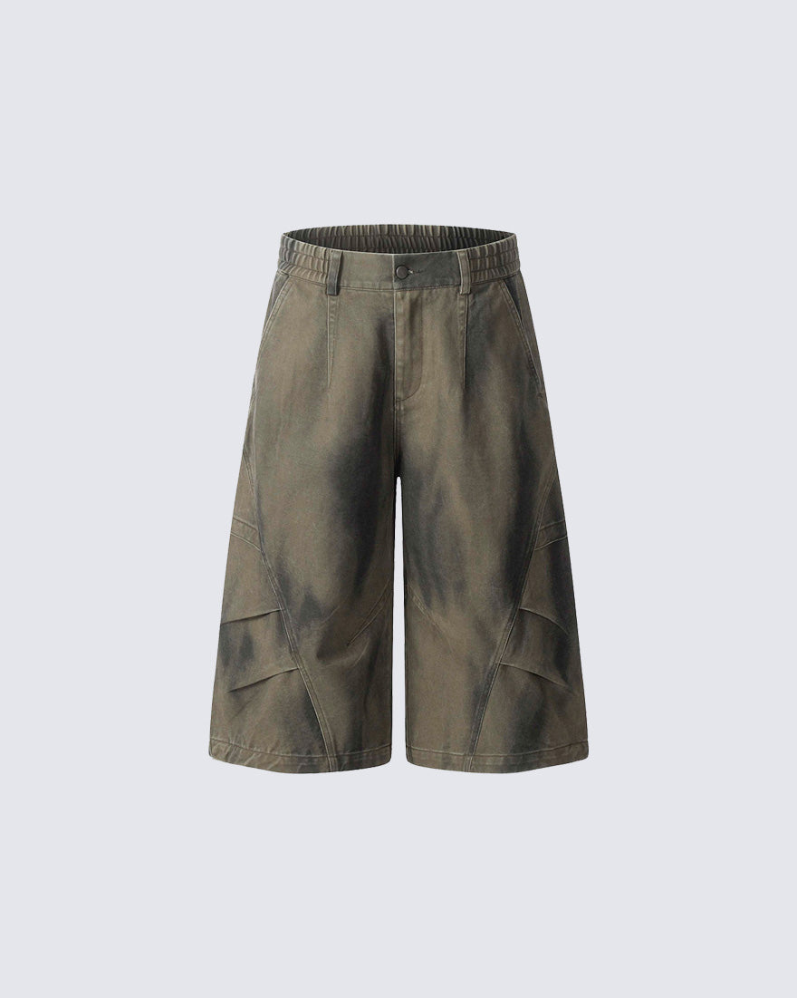 American Vintage Washed Panel Loose Fit Shorts