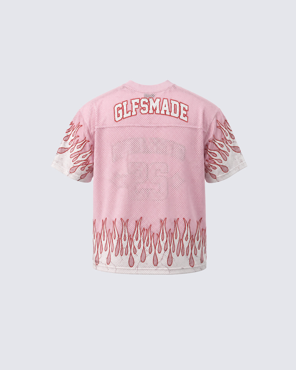 Flame Print Mesh Jersey Casual Tee