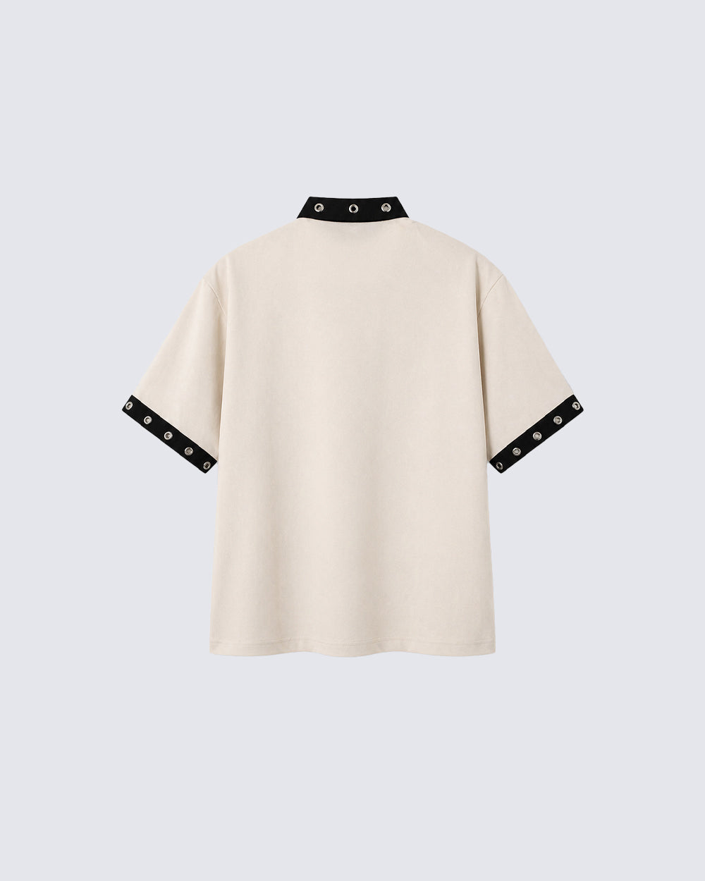 Graphic Stud Collar Contrast Tee