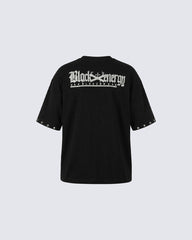 Dark Gothic Skull Print Henley Short Tee New