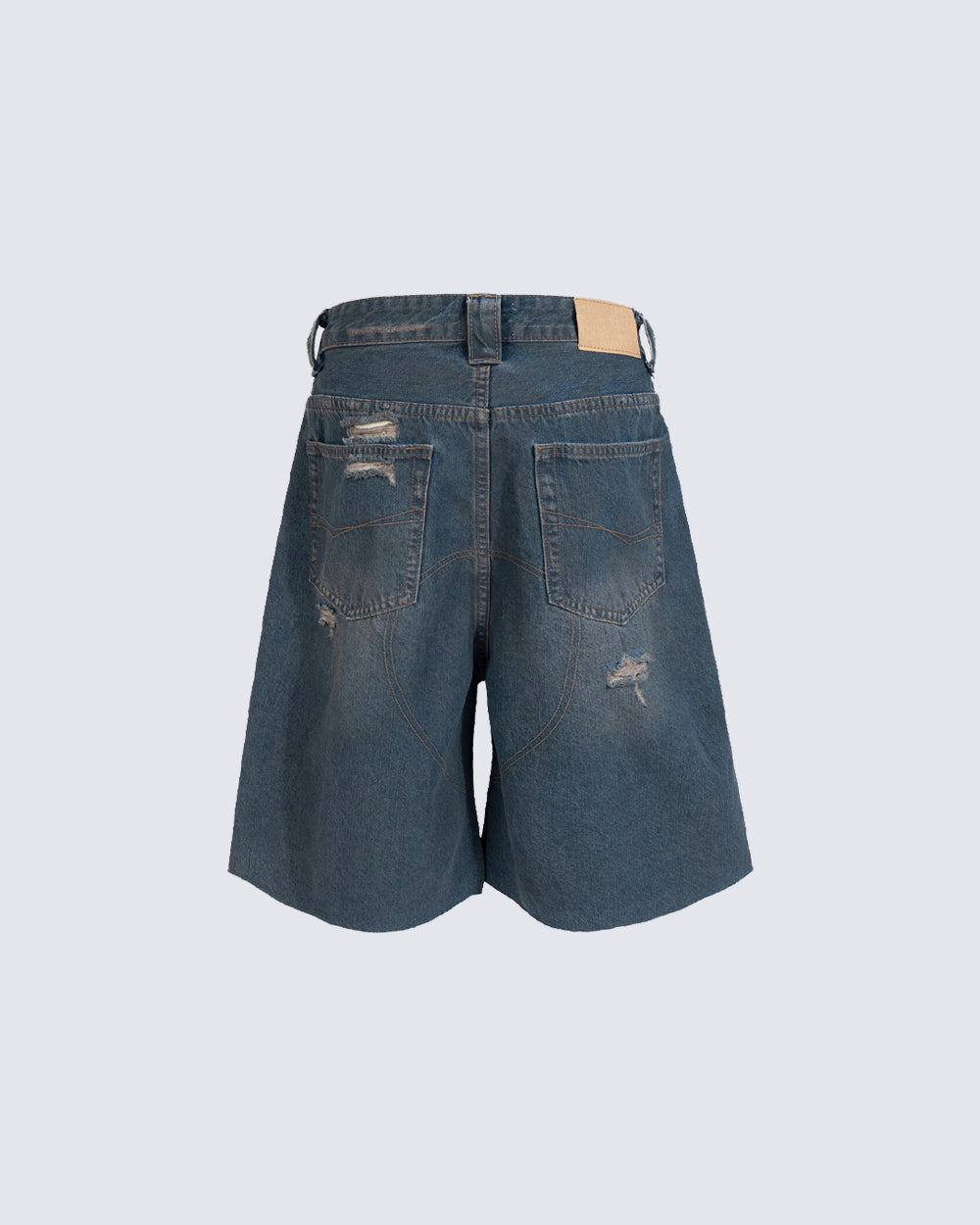 Vintage Distressed Washed Denim Shorts