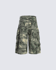 New Cotton Camouflage Cargo Seven-Quarter Shorts