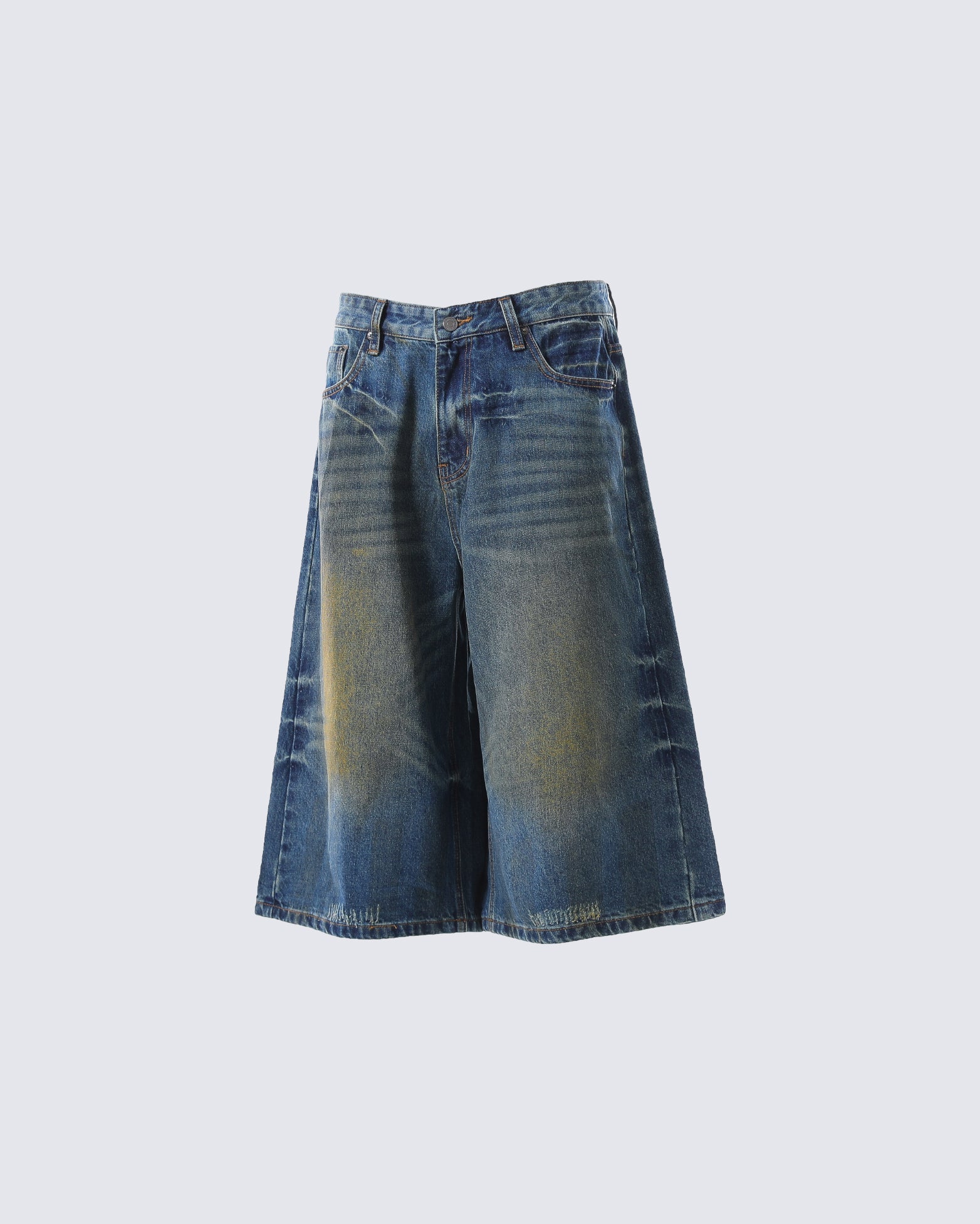 Vintage Washed Pleated Cat’s Whisker Denim Pants
