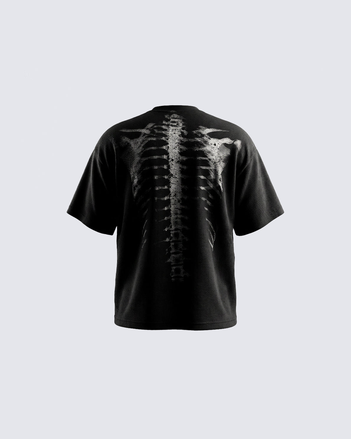 KIIKIO Skull Print Waffle T-Shirt