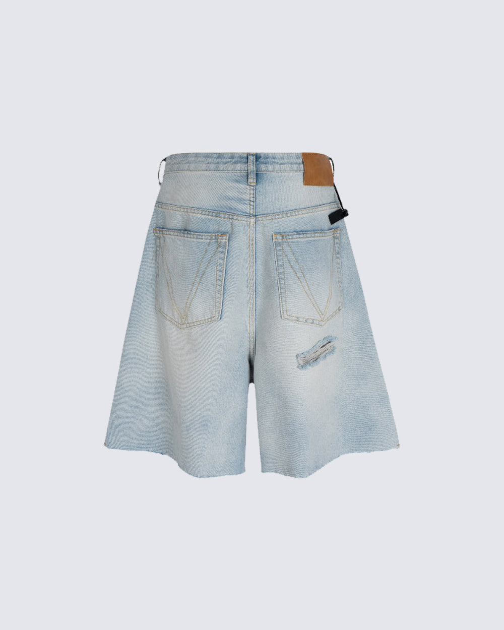 New Light Washed Distressed Denim Shorts