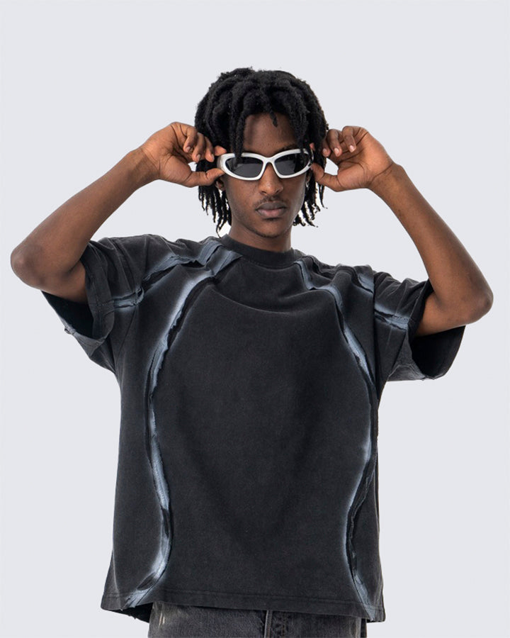 Vintage Washed Minimal Panel Short Sleeve