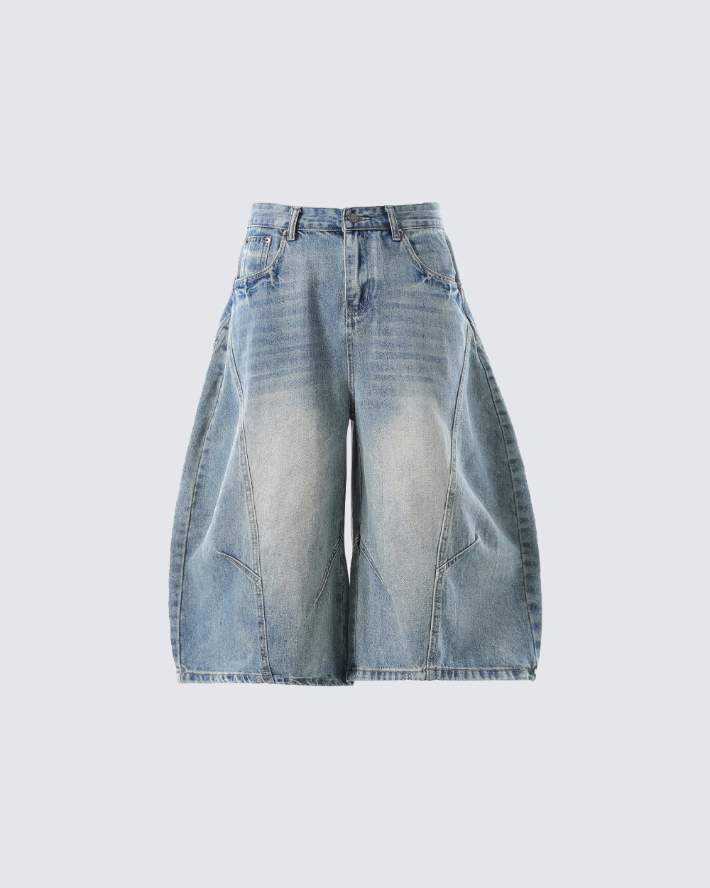 Vintage Washed Seven-Length Denim Pants