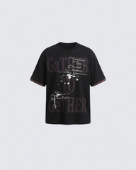 Vintage Washed Letter Print T-Shirt