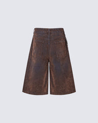 Brown Washed New Vintage Shorts