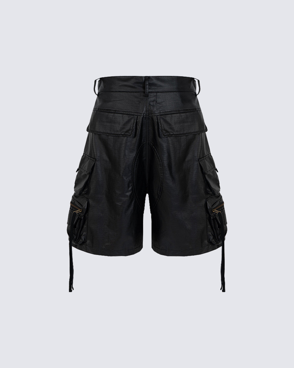New Coated Zip Utility Cargo Shorts