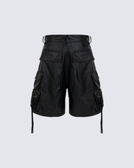 New Coated Zip Utility Cargo Shorts
