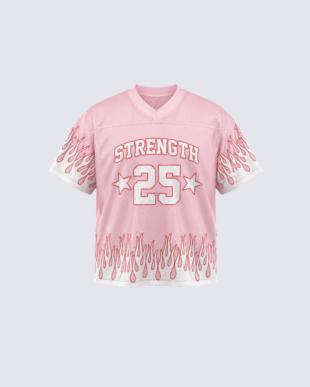Flame Print Mesh Jersey Casual Tee