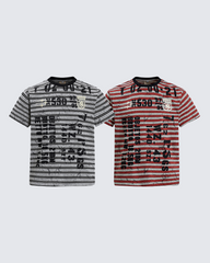 Graffiti Stripe Print T-Shirt