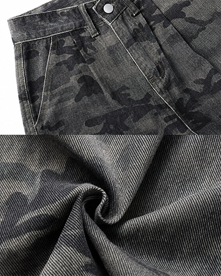 New Camo Layered Cargo Shorts