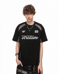 Contrast Panel Number Jersey T-Shirt