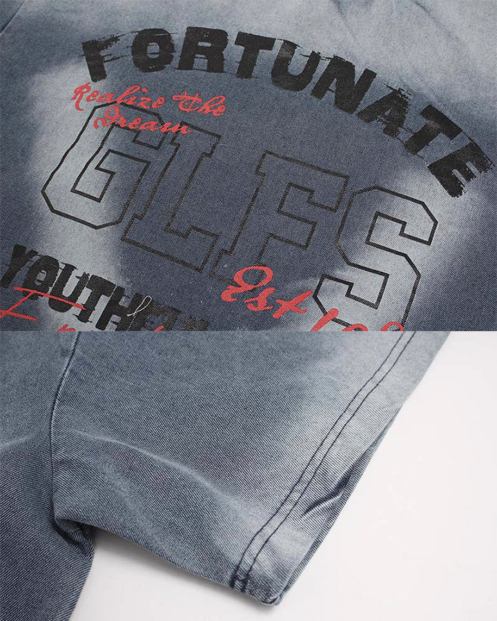 Vintage Washed Faded Graphic Casual T-Shirt