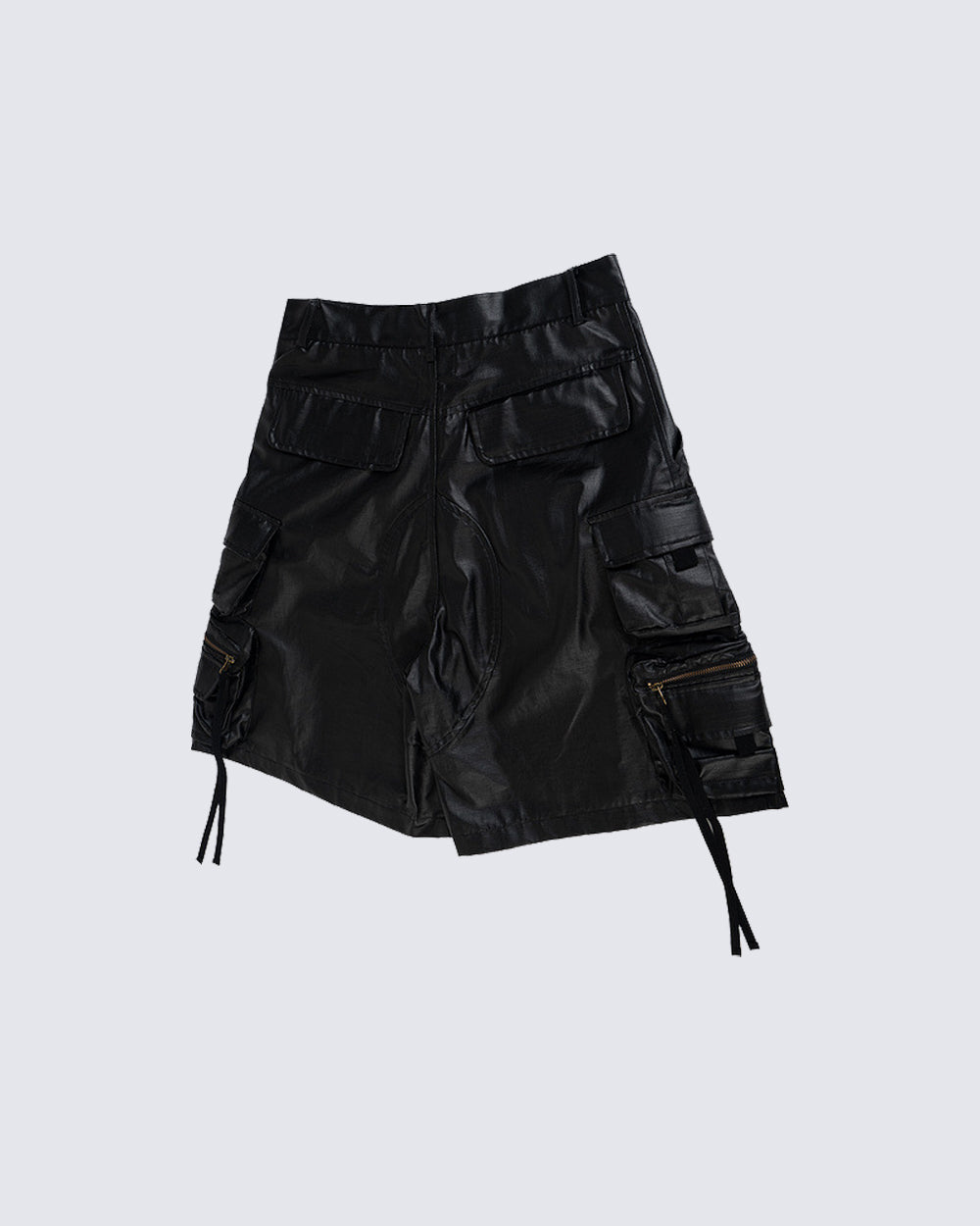 New Coated Zip Utility Cargo Shorts