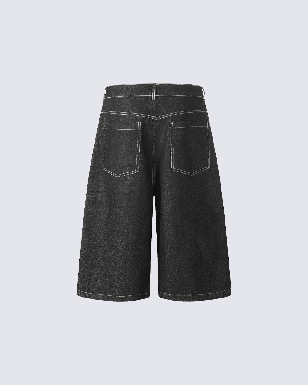 Flame Panel Seven-Length Denim Shorts