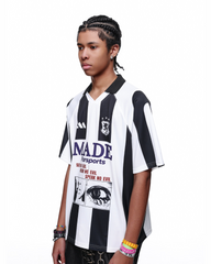 Graphic Striped Polo Jersey T-Shirt
