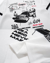 Graphic Contrast Trim Short Sleeve T-Shirt