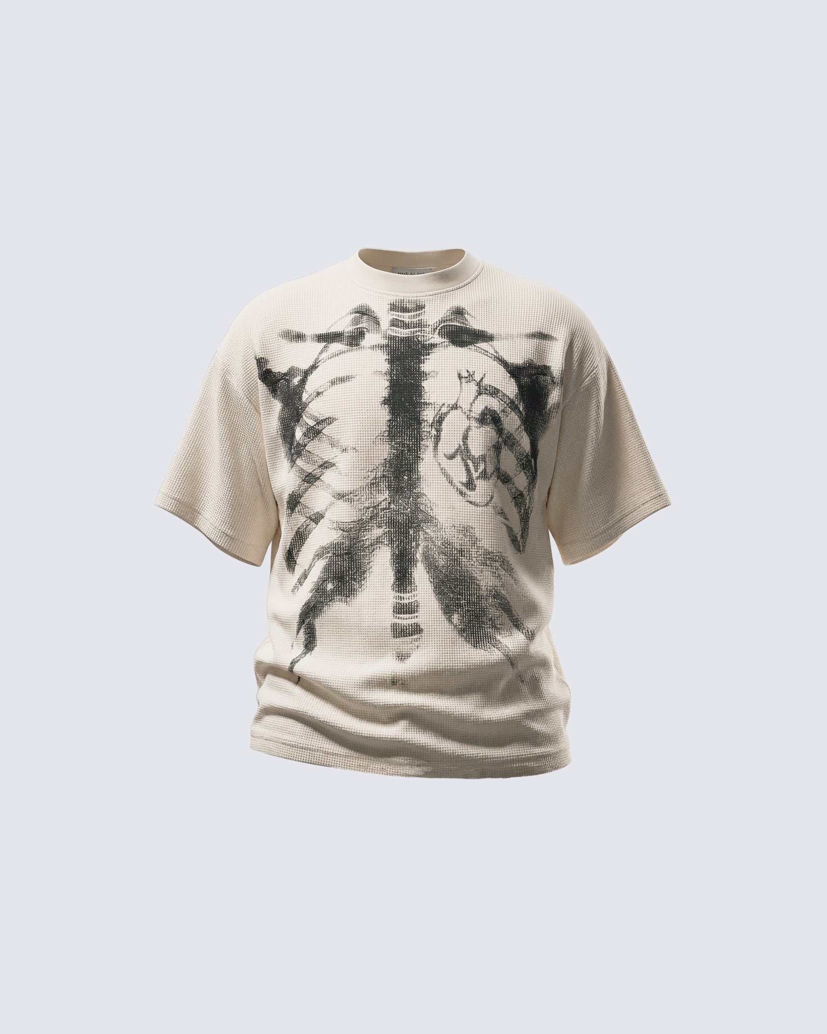 KIIKIO Skull Print Waffle T-Shirt
