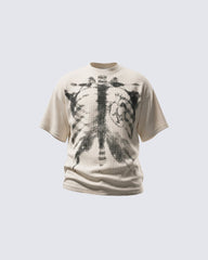 KIIKIO Skull Print Waffle T-Shirt