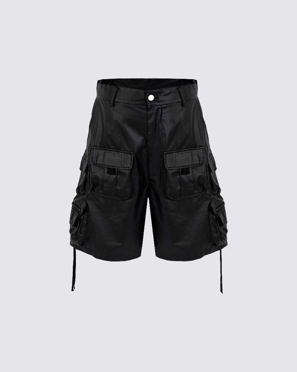 New Coated Zip Utility Cargo Shorts