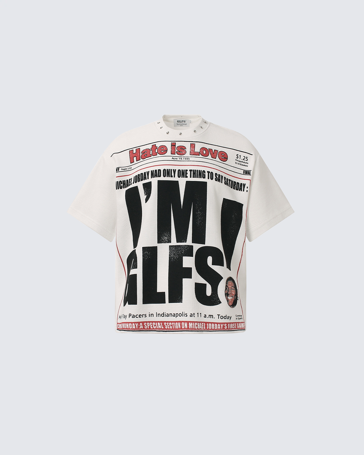 Studded Newspaper Graphic Tee