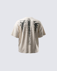 KIIKIO Skull Print Waffle T-Shirt