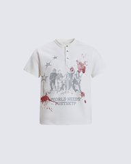 Vintage Graphic New Henley T-Shirt