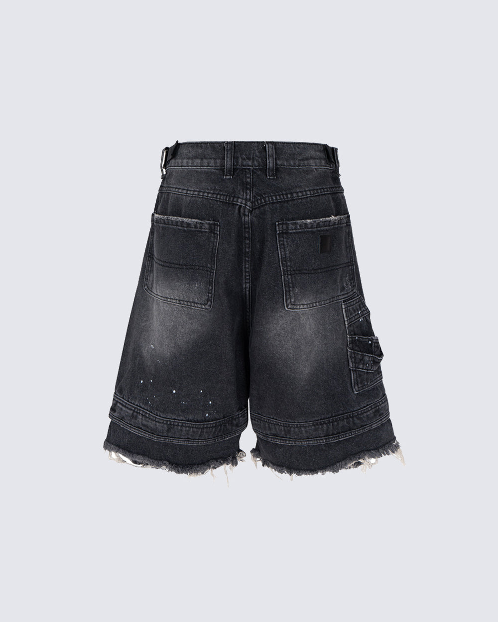 Vintage Washed Cargo Five-Length Denim Shorts