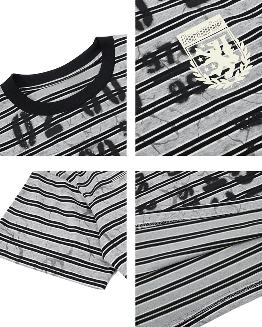 Graffiti Stripe Print T-Shirt