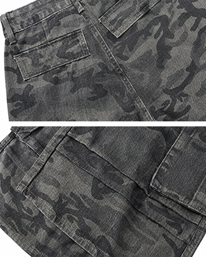 New Camo Layered Cargo Shorts