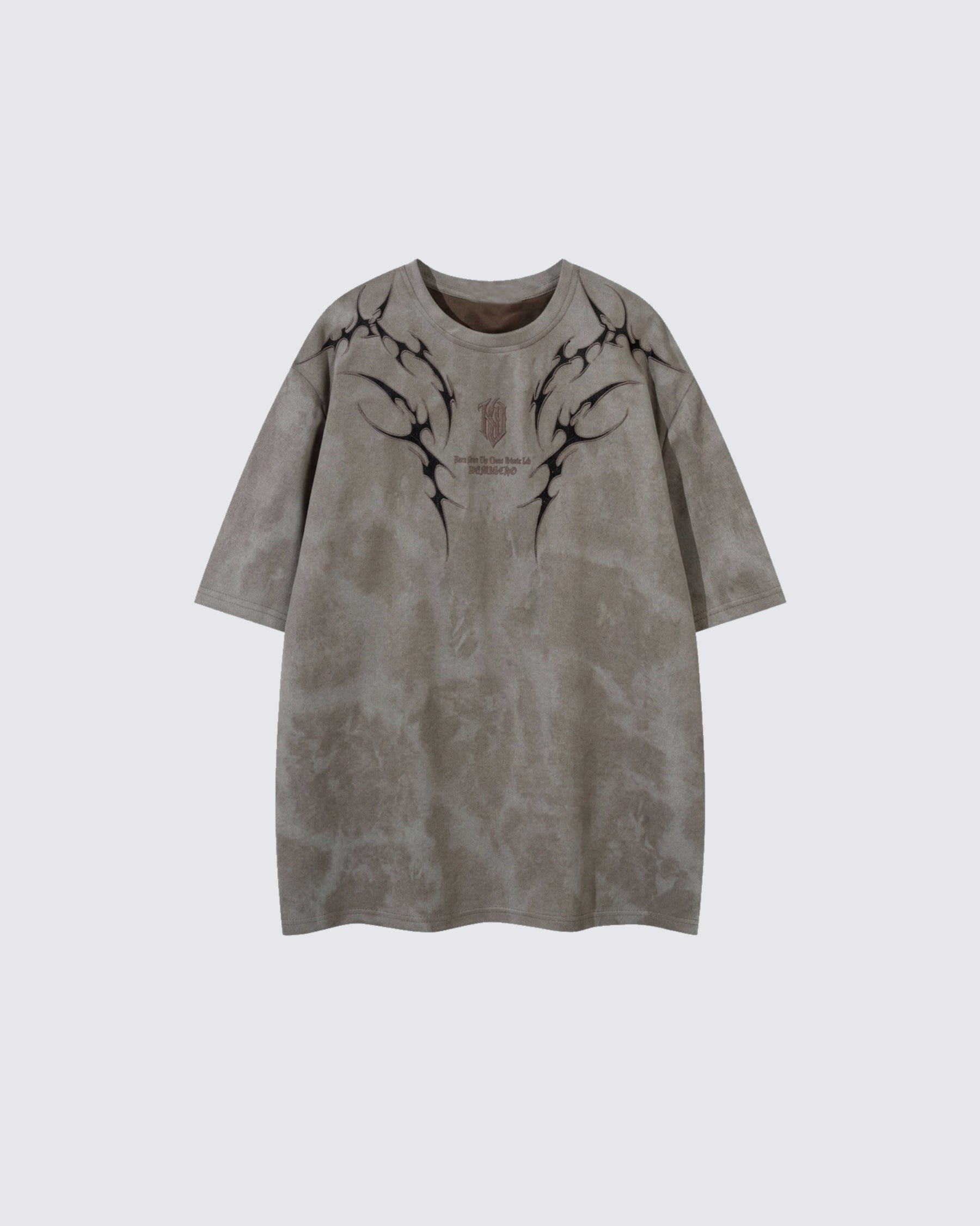 Tie-Dye Tribal Flame Graphic Oversized T-Shirt
