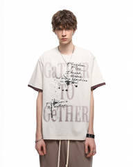 Vintage Washed Letter Print T-Shirt