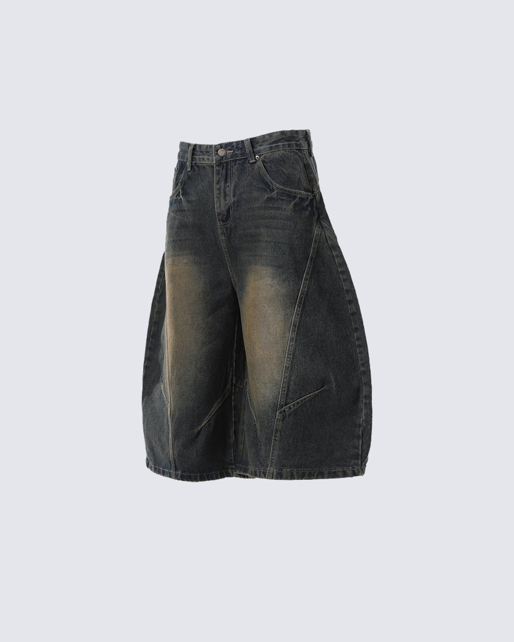 Vintage Washed Seven-Length Denim Pants