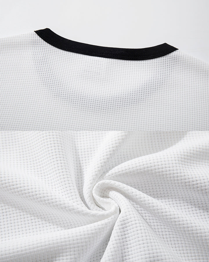Graphic Contrast Trim Short Sleeve T-Shirt