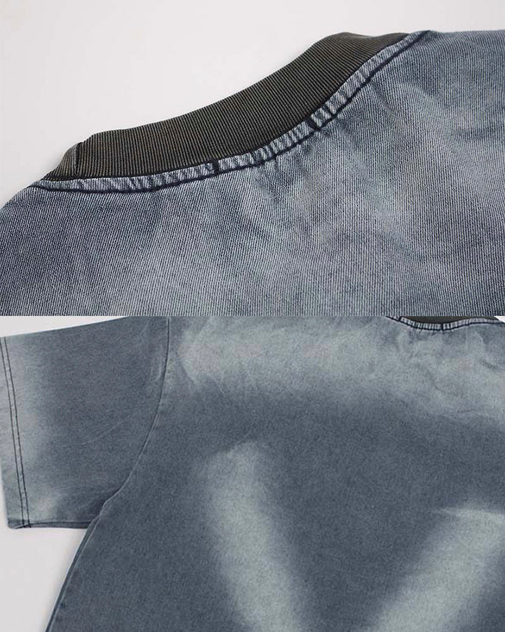 Vintage Washed Faded Graphic Casual T-Shirt