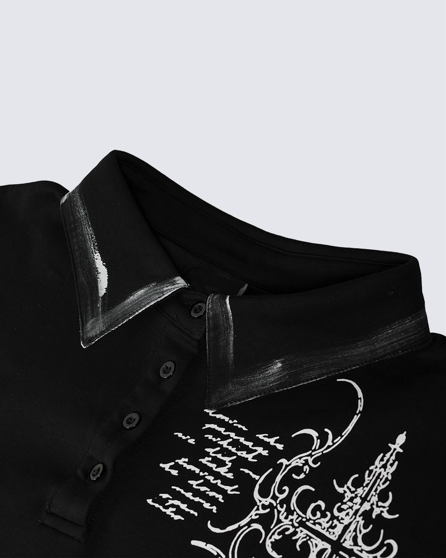 Vintage Gothic Cross Washed Polo Shirt