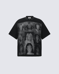 American Retro Studded Print Fashion T-Shirt