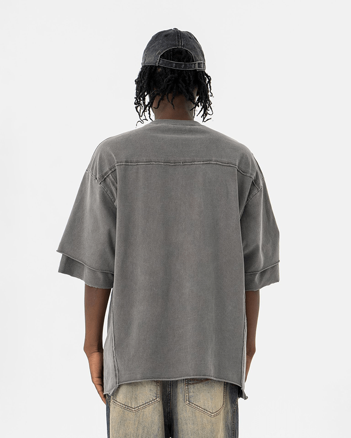 Oversized Vintage-Wash T-shirt - Gray