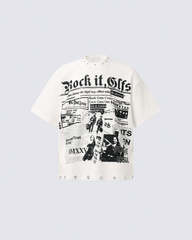 Vintage Studded Graphic T-Shirt New