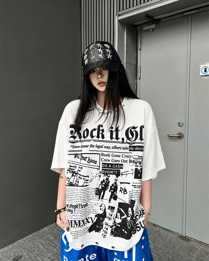 Vintage Studded Graphic T-Shirt New
